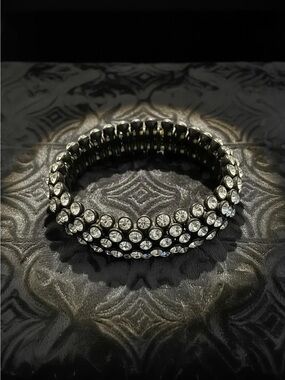 JCrew Stretchy Black and crystal look bracelet